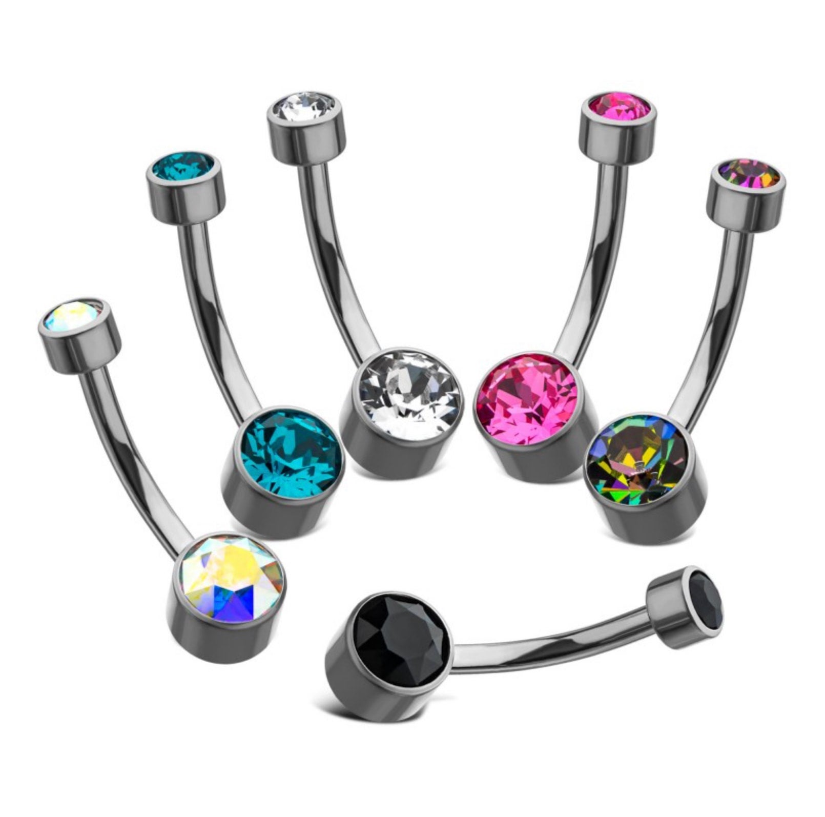 Bezel Set Navel Curve Muncie Piercing Company